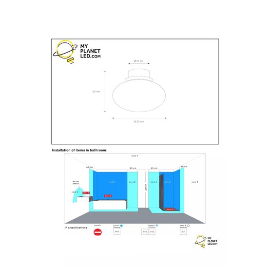 Lorenzo messing en marmer plafondlamp badkamer met gefumeerd glas 1x E27