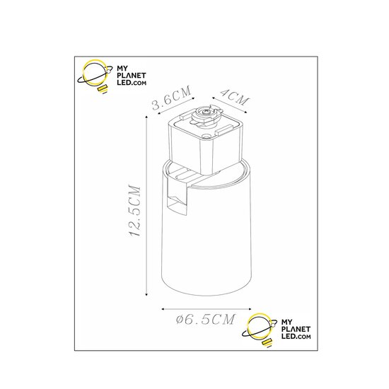 TRACK Foco de carril Ginel negro sistema de carril monofásico iluminación de carril para foco GU10