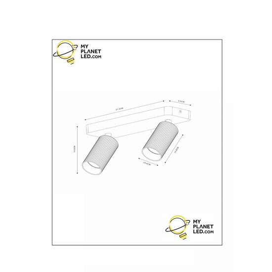 Spot de plafond double blanc Rumba GU10