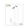 Blur black floor lamp with 2 tubes GU10