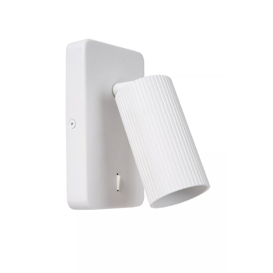 Cleo Aplique de tubo acanalado blanco GU10