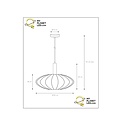 Carine oval black with brass hanging lamp 1x E27