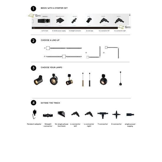 TRACK white Flora hanging lamp - 1-phase track system / track lighting - 1xGU10