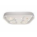 Fantasia Galaxy plafón blanco, diseño LED orientable, 4x10W COB, 3000K regulable, 442x372x120mm