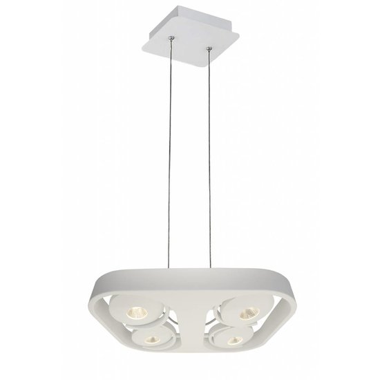 Fantasia Galaxy design hanglamp wit aluminium, 4x10W COB LED, 3000K, dimbaar en richtbaar