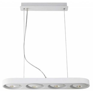 Lámpara colgante salón diseño blanco LED 4x10W 895mm ancho