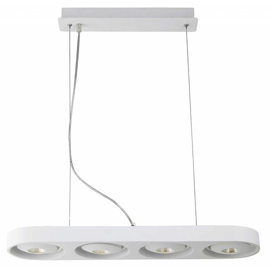 Fantasia Galaxy lampara colgante de diseno alargada blanca de aluminio, 4x10W LED COB
