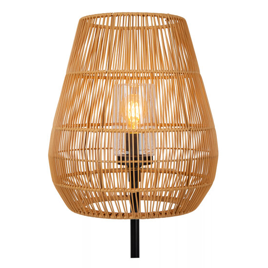 Dany natural floor lamp wicker with long cable for outdoor use E27
