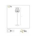 Lampadaire Dany noir foncé en osier avec long câble pour extérieur E27