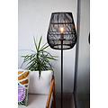 Lampadaire Dany noir foncé en osier avec long câble pour extérieur E27
