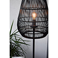 Lampadaire Dany noir foncé en osier avec long câble pour extérieur E27