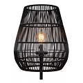 Lampadaire Dany noir foncé en osier avec long câble pour extérieur E27
