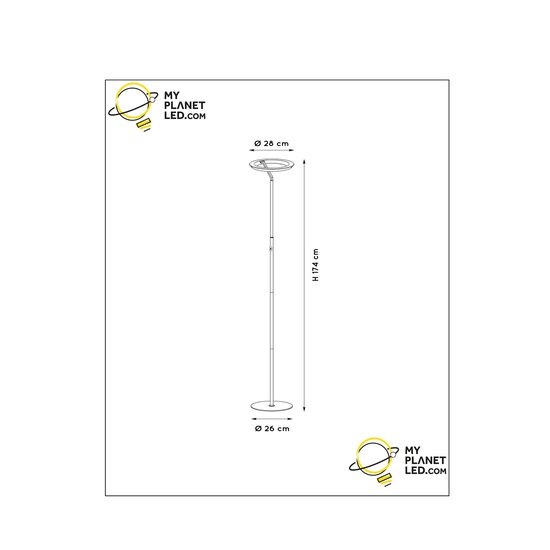 Carmelo messing gouden staande lamp met ring 21W