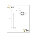 Carine Bogenlampe Metall schwarz mit Messing 1x E27