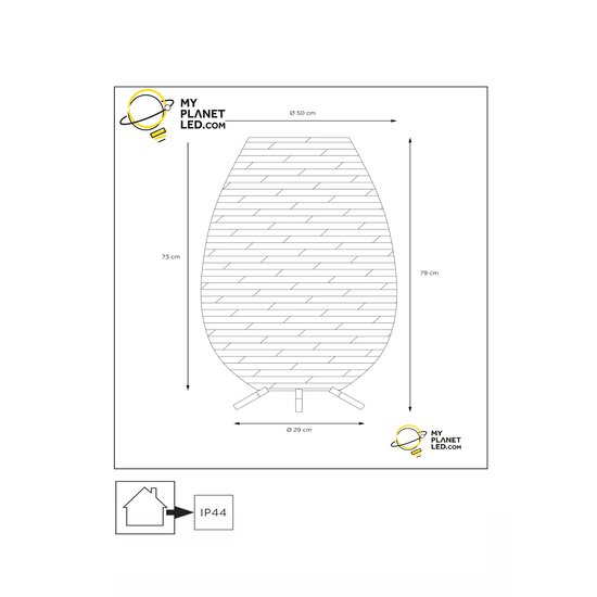 Nico Lámpara de mesa inalámbrica recargable negra impermeable con LED 3W