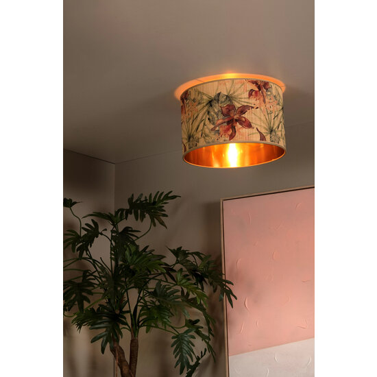 Floreo plafondlamp kleurig met goud binnenin E27 40cm