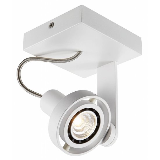 Fantasia Ziva plafondlamp vierkant, wit aluminium, GU10 LED 4,5W inbegrepen, dimbaar, 2800K, 100x110x135mm