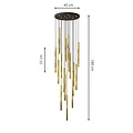 Lámpara colgante Veneto con cilindros dorados de 17 tubos para LED G9