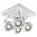 Fantasia Ziva plafonnier carré noir, aluminium, 190x190x145mm, 4x GU10 LED 4,5W dimmable, 2800K