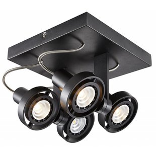 Fantasia Ziva plafondlamp vierkant zwart GU10 4x4,5W dimbaar