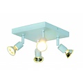 Ceiling lamp square GU10x4 white, gray, bronze, glass 200mm