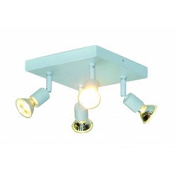 Ceiling light square GU10x4 white, grey, bronze, glass support 200mm