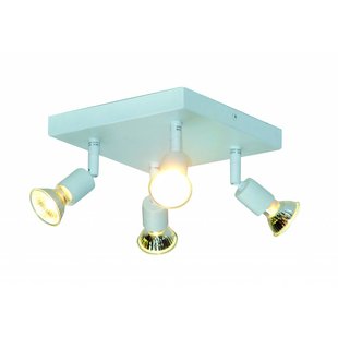 Ceiling lamp square GU10x4 white, gray, bronze, glass 200mm