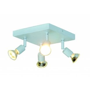 Rune plafondlamp vierkant GU10x4 wit dimbaar 200x200mm