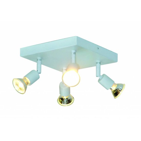 Ceiling lamp square GU10x4 white, gray, bronze, glass 200mm