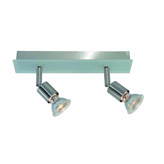 Plafondlamp GU10x2 wit, grijs, brons, glas 250mm lang