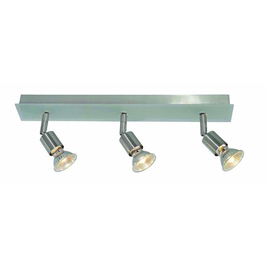 Plafondlamp GU10x3 wit, grijs, brons, glas 400mm lang