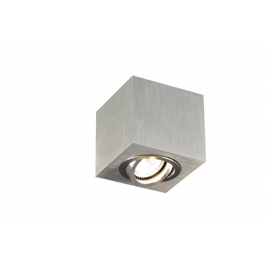 Fantasia square ceiling spot for GU10, 90x90mm, adjustable, aluminium, white, bulb not included