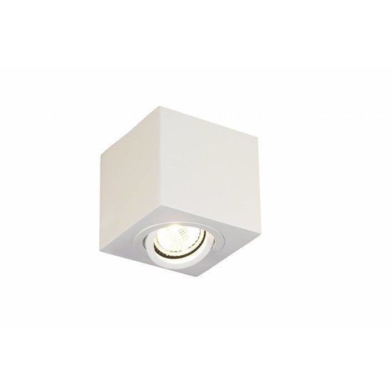 Fantasia square ceiling spot for GU10, 90x90mm, adjustable, aluminium, white, bulb not included