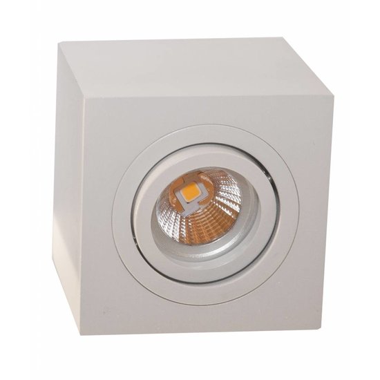 Fantasia Olala square ceiling spotlight with GU10 fitting, adjustable, brushed grey aluminium, 90 x 90 x 95mm