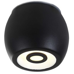 Plafonnier LED extérieur noir rond dimmable 5W 112mm haut