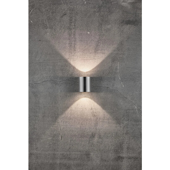 Applique d'extérieur Cantina en acier inoxydable IP44 2x6W