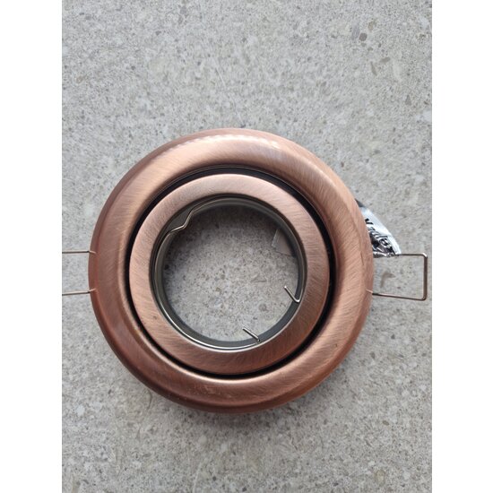 Round copper adjustable recessed spotlight