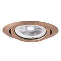 Round copper adjustable recessed spotlight