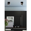Plafondlamp LED design zwart wit richtbaar GU10 2x4,5W 350mm breed