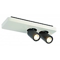 Plafonnier LED design noir et blanc orientable GU10 2x4,5W 350mm large