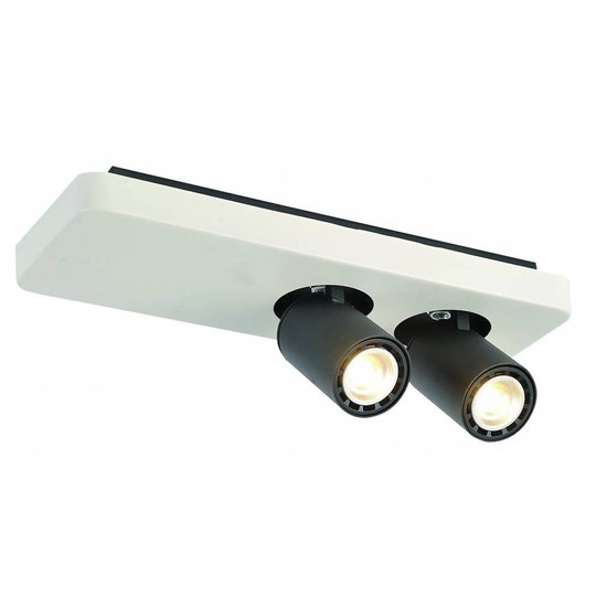 Lámpara de techo LED diseño blanco y negro orientable GU10 2x4,5W 350mm de ancho