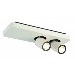 Plafonnier LED design noir et blanc orientable GU10 2x4,5W 350mm large