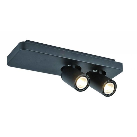 Plafondlamp LED design zwart wit richtbaar GU10 2x4,5W 350mm breed