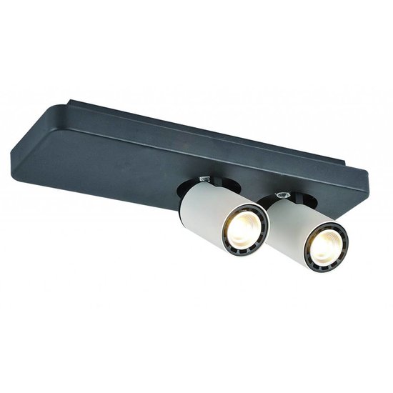 Lámpara de techo LED diseño blanco y negro orientable GU10 2x4,5W 350mm de ancho