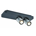 Plafondlamp LED design zwart wit richtbaar GU10 2x4,5W 350mm breed