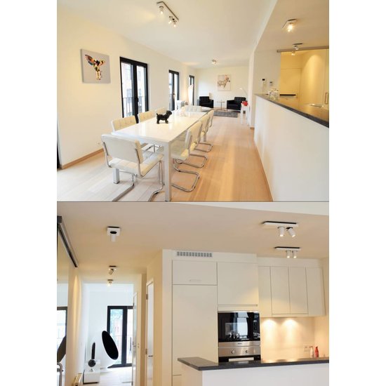 Plafondlamp LED design zwart wit richtbaar GU10 4,5W 200mm breed