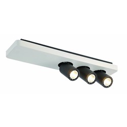 Plafonnier LED design noir et blanc orientable GU10 3x4,5W 500mm large