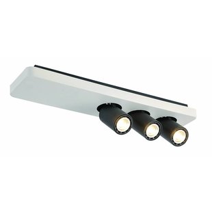Lámpara de techo LED diseño blanco y negro orientable GU10 3x4,5W 500mm de ancho