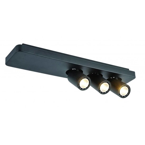 Ceiling lamp LED design black and white orientable GU10 3x4.5W 500mm wide