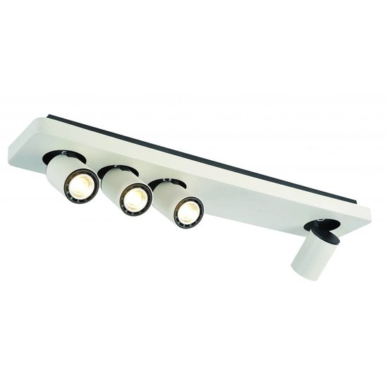Plafonnier LED design noir et blanc orientable GU10 4x4,5W 650 mm de large